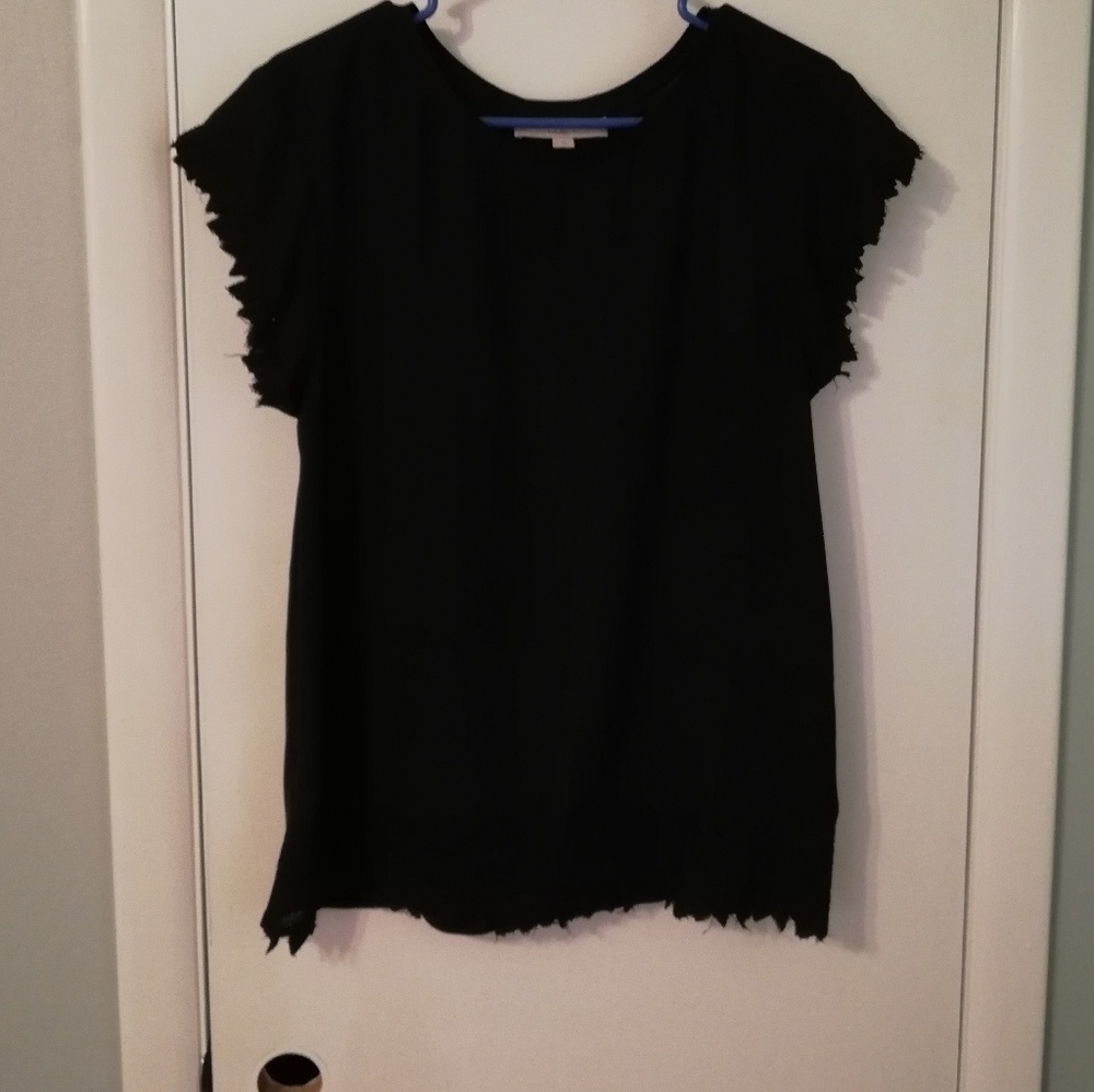 Black mixed media t-shirt